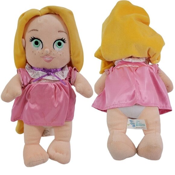 Disney Park Babies Tangled RAPUNZEL Soft Plush Princess Green Eyes 12” Doll - Picture 15 of 16